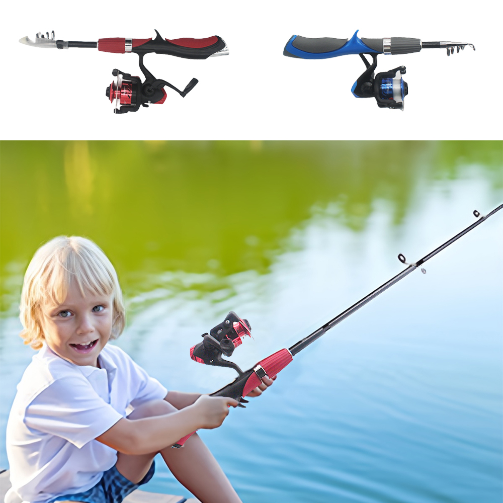 Fishing Rod Ice - Set tongkat pancing teleskopik anak-anak, joran