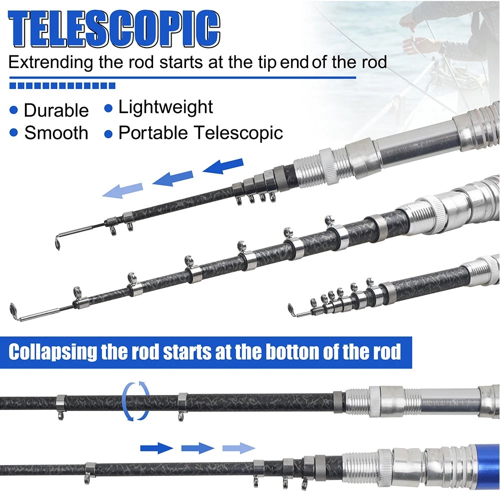 Tongkat pancing teleskopik por - Fishing Rod Ice ulasan dan harga