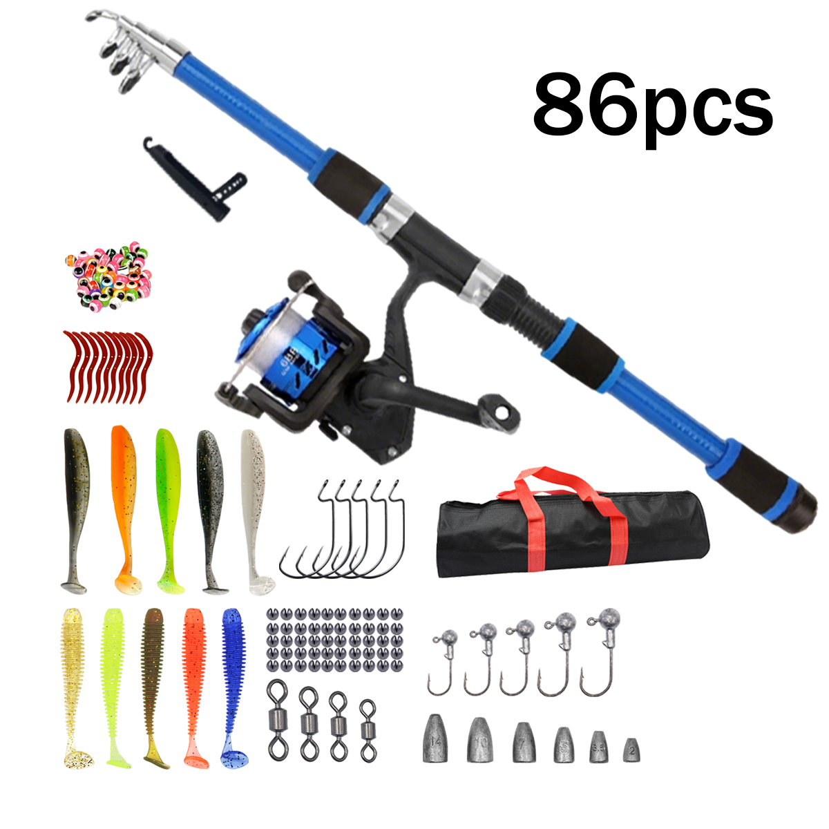 91/86Pcs Perlengkapan Memancin - Fishing Rod Surf ulasan dan harga